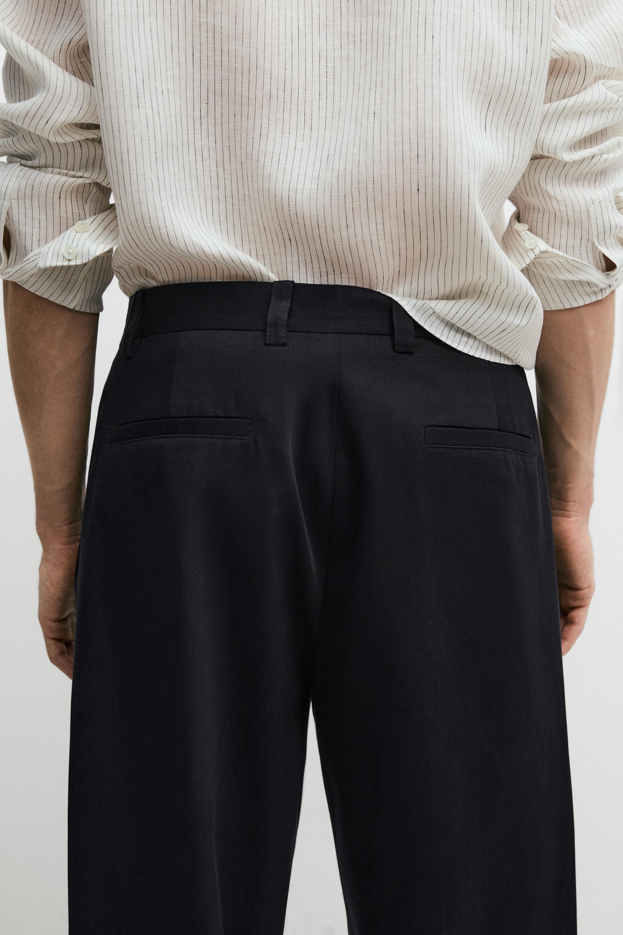 Cotton trousers with darts